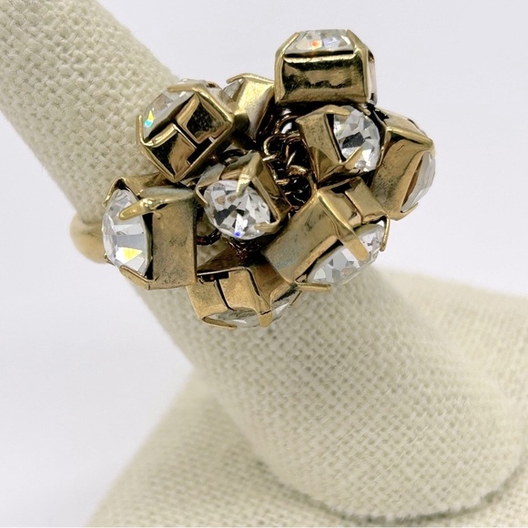 J. Crew Jeweled Bauble Gold Ring 5.5 - Picture 1 of 4